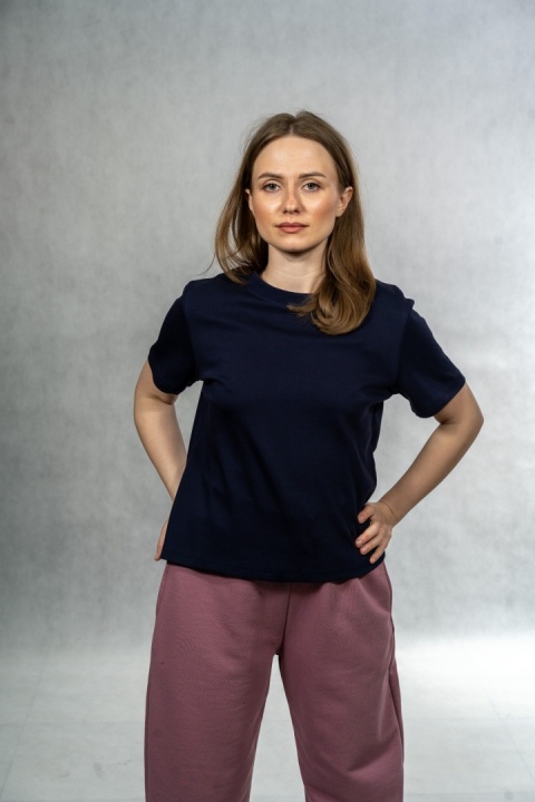 T-shirt basic MyStar - Granatowy