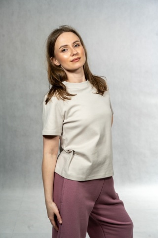 T-shirt basic MyStar - Beżowy