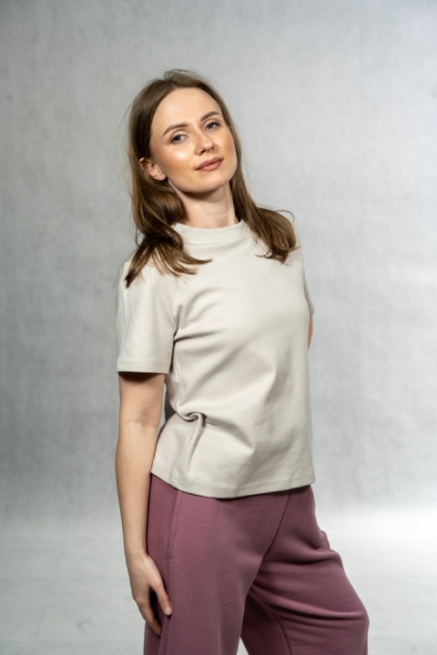 T-shirt basic MyStar - Beżowy
