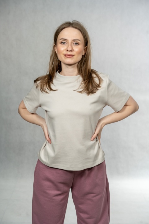 T-shirt basic MyStar - Beżowy