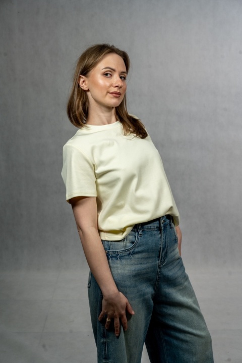 T-shirt basic MyStar - Cytrynowy