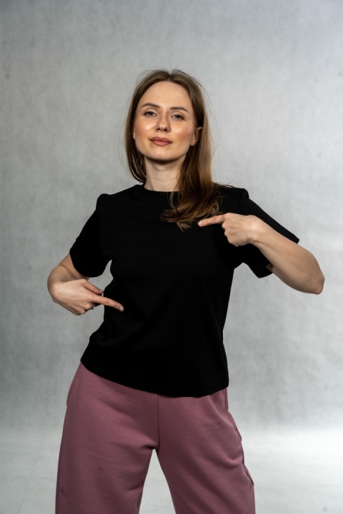 T-shirt basic MyStar - Czarny