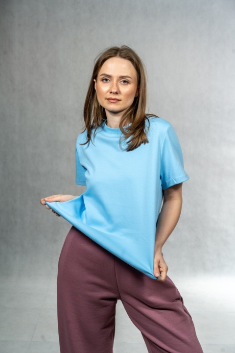 T-shirt basic MyStar - Błękit lodowy