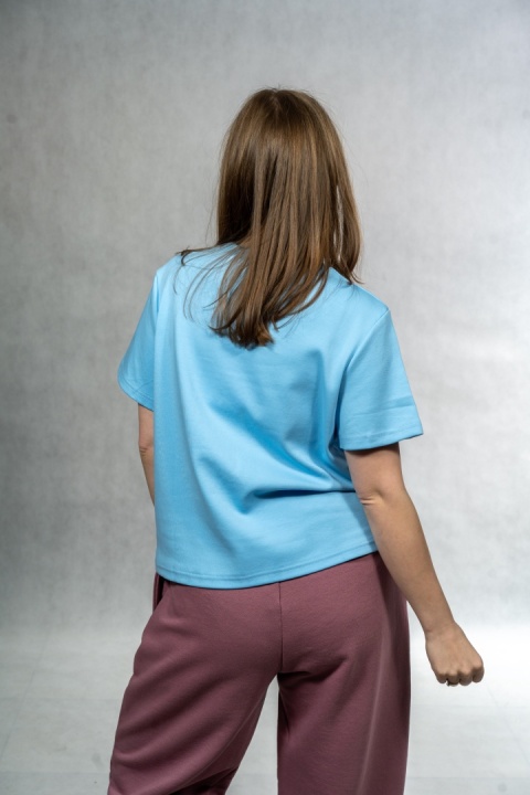 T-shirt basic MyStar - Błękit lodowy