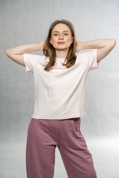 T-shirt basic MyStar - Jasny Róż