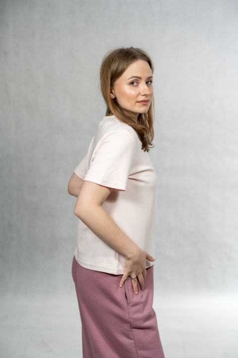 T-shirt basic MyStar - Jasny Róż