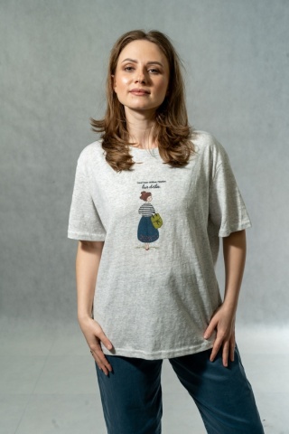 T-shirt damski „Love Clothes” - Szary