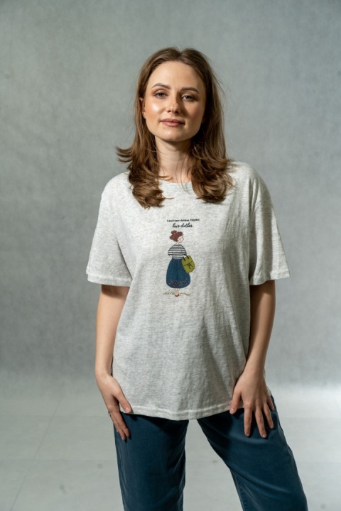 T-shirt damski „Love Clothes” - Szary