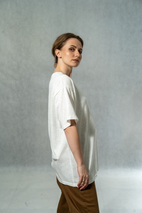 T-shirt damski oversize „Number Two" - Biały
