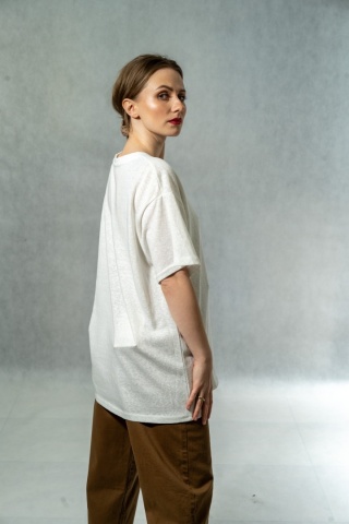 T-shirt damski oversize „Vintage Drive" - Biały