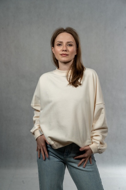 Bluza Basic Short Lenoshka – Butter Cream