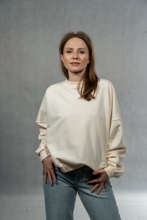 Bluza Basic Short Lenoshka – Butter Cream