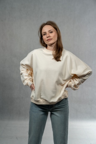 Bluza Basic Short Lenoshka – Butter Cream