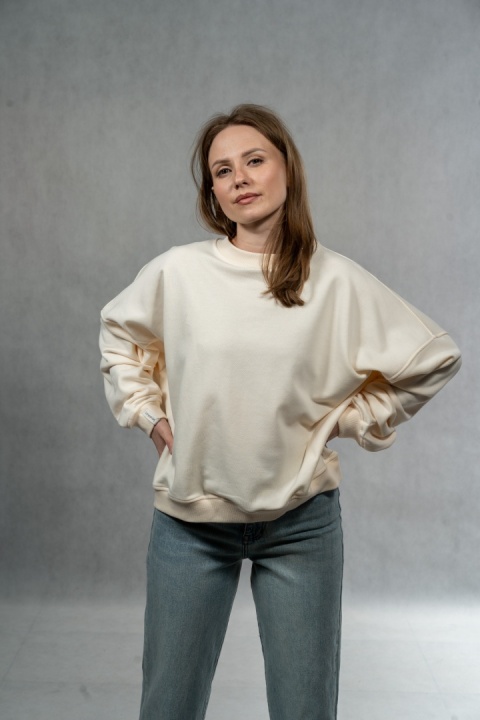Bluza Basic Short Lenoshka – Butter Cream