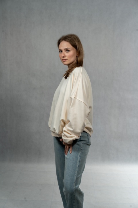 Bluza Basic Short Lenoshka – Butter Cream