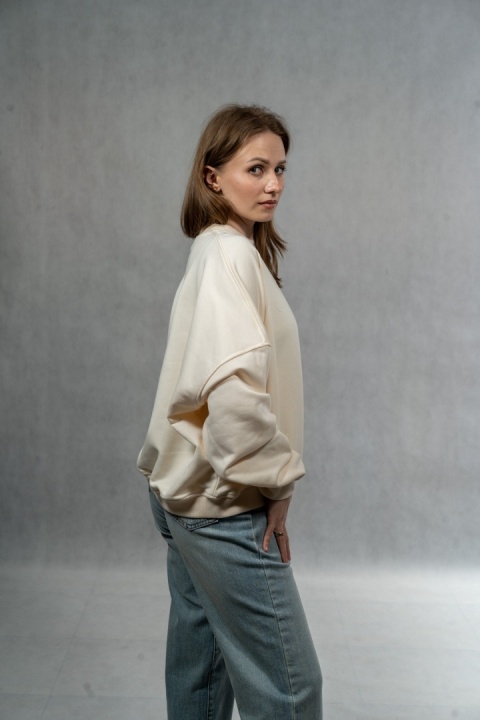 Bluza Basic Short Lenoshka – Butter Cream