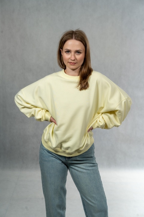 Bluza Basic Short Lenoshka – Jasny żółty