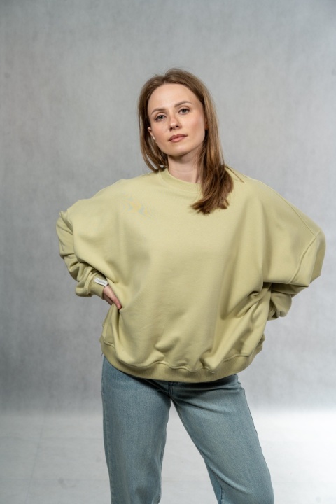 Bluza Basic Short Lenoshka – Oliwkowa