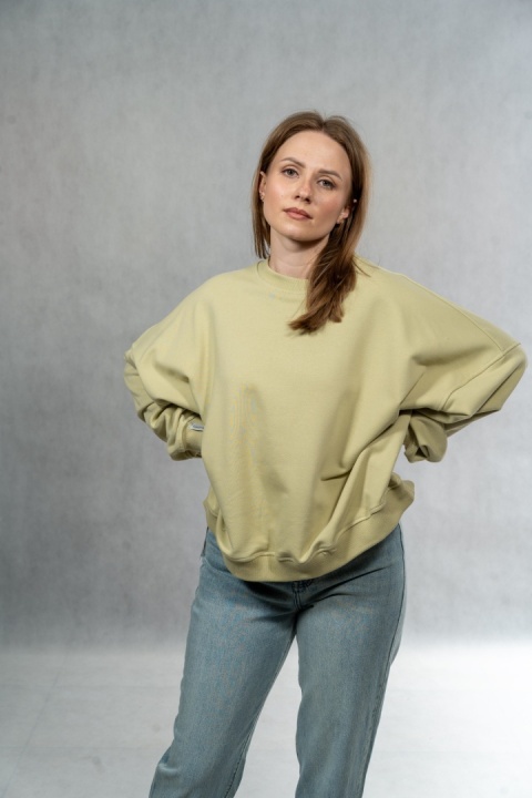 Bluza Basic Short Lenoshka – Oliwkowa