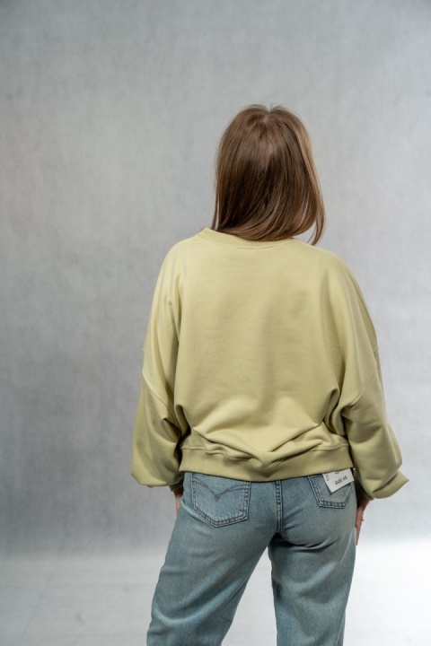 Bluza Basic Short Lenoshka – Oliwkowa