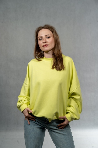 Bluza Basic Short Lenoshka – Limonkowa