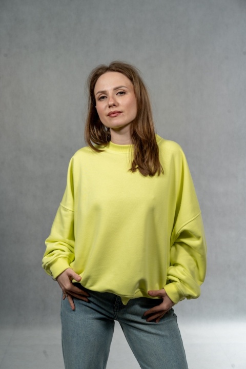 Bluza Basic Short Lenoshka – Limonkowa