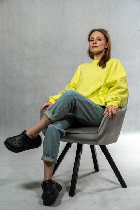 Bluza Basic Short Lenoshka – Limonkowa