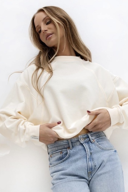 Bluza LENOSHKA TRIO z regulowanym stoperem - Butter Cream