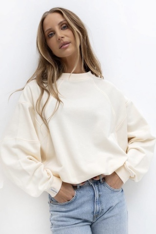 Bluza LENOSHKA TRIO z regulowanym stoperem - Butter Cream