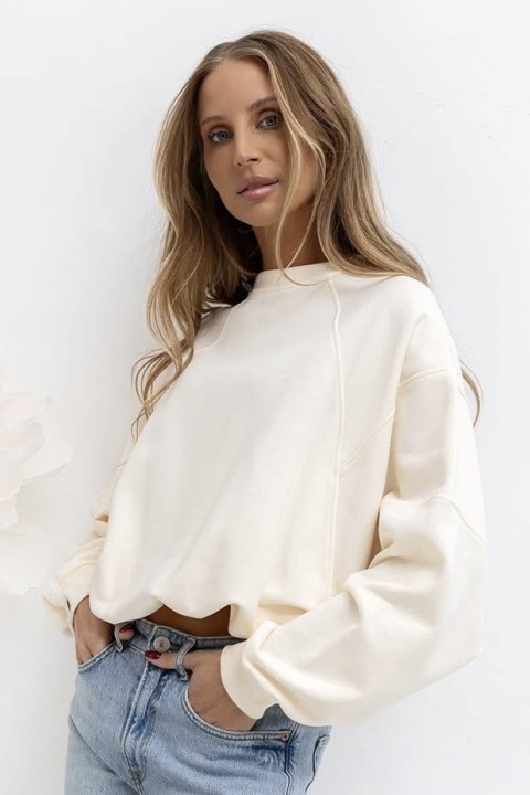 Bluza LENOSHKA TRIO z regulowanym stoperem - Butter Cream