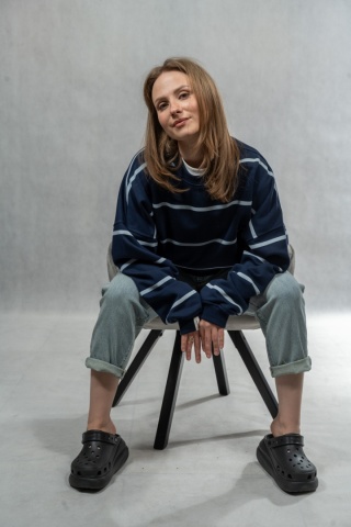 Bluza Relaxing Lenoshka Granatowa w paski Blue
