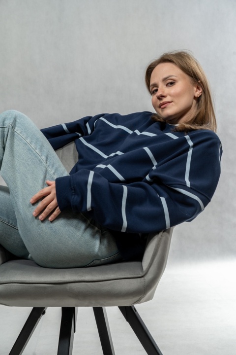 Bluza Relaxing Lenoshka Granatowa w paski Blue