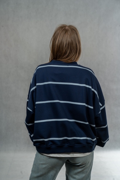 Bluza Relaxing Lenoshka Granatowa w paski Blue