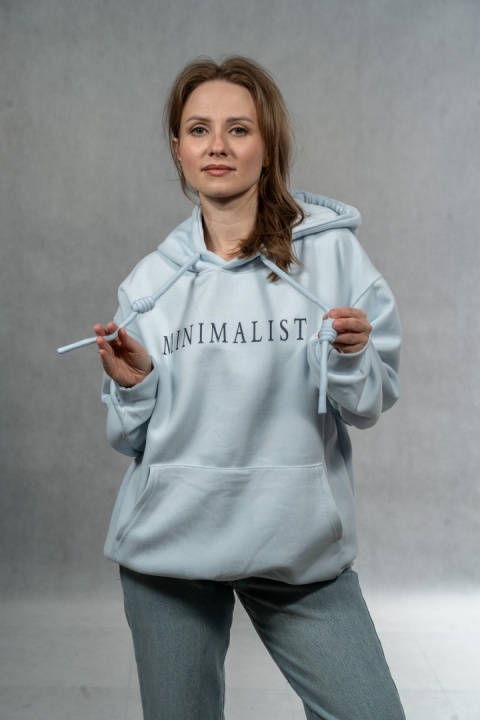 Bluza damska „Minimalist” z kapturem - Baby Blue