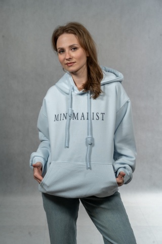 Bluza damska „Minimalist” z kapturem - Baby Blue