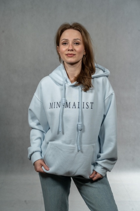 Bluza damska „Minimalist” z kapturem - Baby Blue