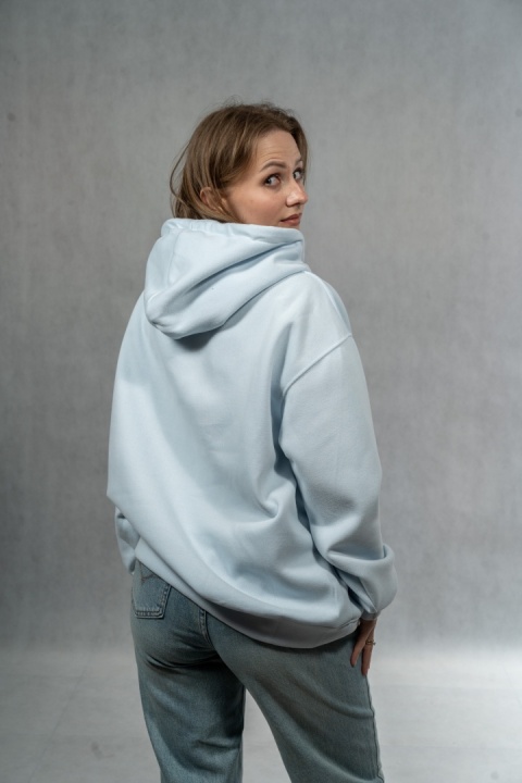 Bluza damska „Minimalist” z kapturem - Baby Blue