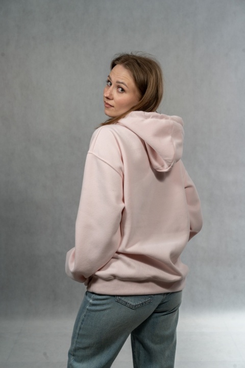 Bluza damska „Minimalist” z kapturem - Pudrowy Róż