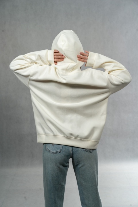 Bluza damska „Minimalist” z kapturem - Śmietankowa