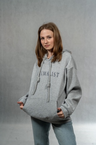 Bluza damska „Minimalist” z kapturem - Szara