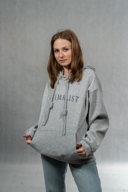 Bluza damska „Minimalist” z kapturem - Szara