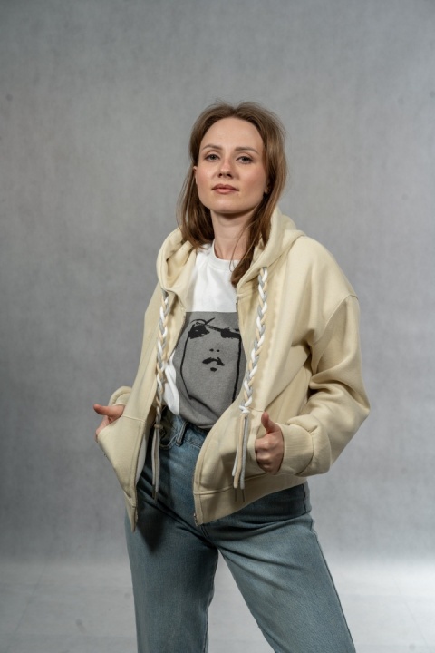 Bluza rozpinana JOY – Beżowa