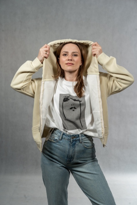 Bluza rozpinana JOY – Beżowa