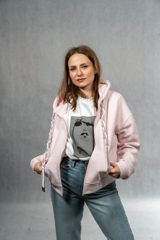 Bluza rozpinana JOY - Pudrowy Róż