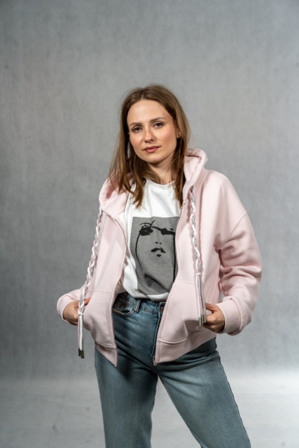 Bluza rozpinana JOY - Pudrowy Róż