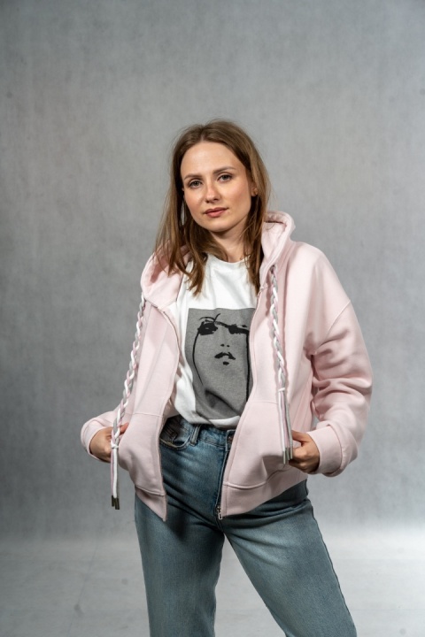 Bluza rozpinana JOY - Pudrowy Róż