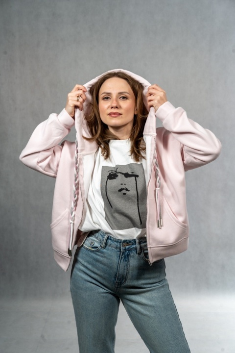 Bluza rozpinana JOY - Pudrowy Róż