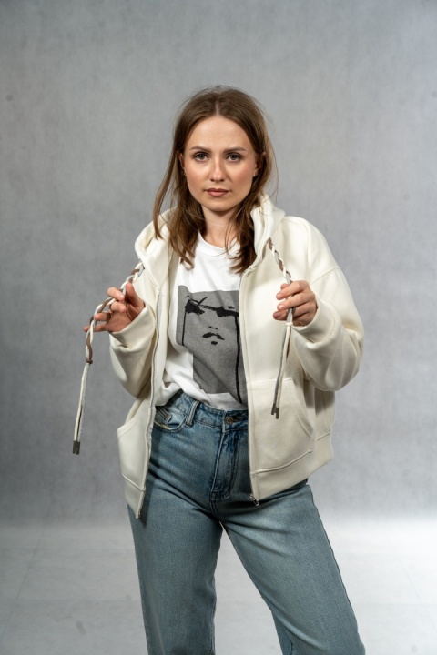 Bluza rozpinana JOY - Śmietankowa