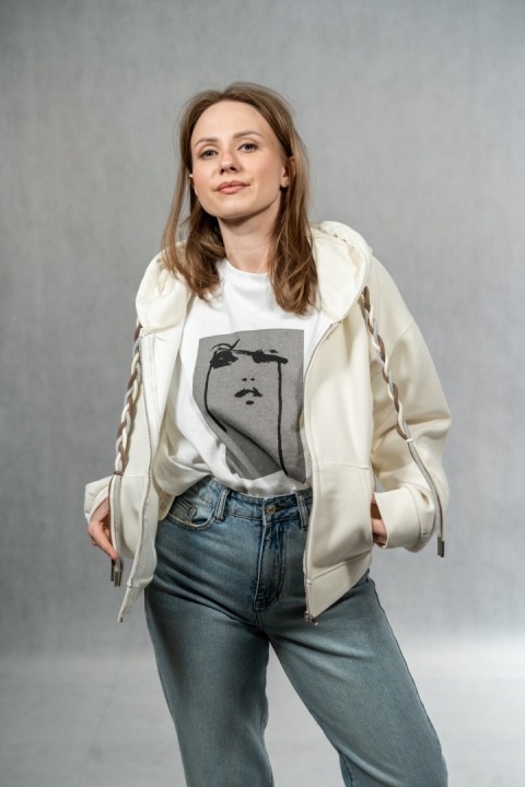 Bluza rozpinana JOY - Śmietankowa