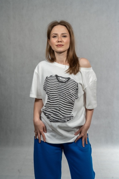 Bluzka damska oversize "Soft Mood" - Biała